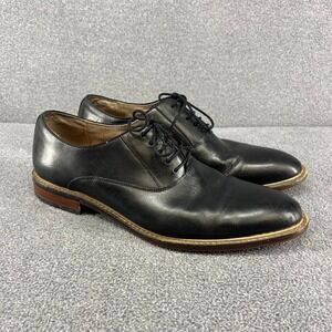 Aston Grey Collection Black Leather Cap Toe Oxford Dress Shoes Mens Size 11